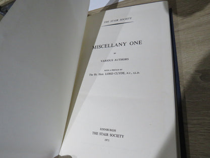Miscellany One By Various Authors The Stair Society 1971 book image 2