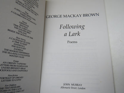 George Mackay Brown Following A Lark Poems 1996 book image 3