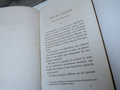 La Femme Forte Conferences Destinees Aux Femmes Du Monde Par Mgr Landriot 1867 Antique French Book