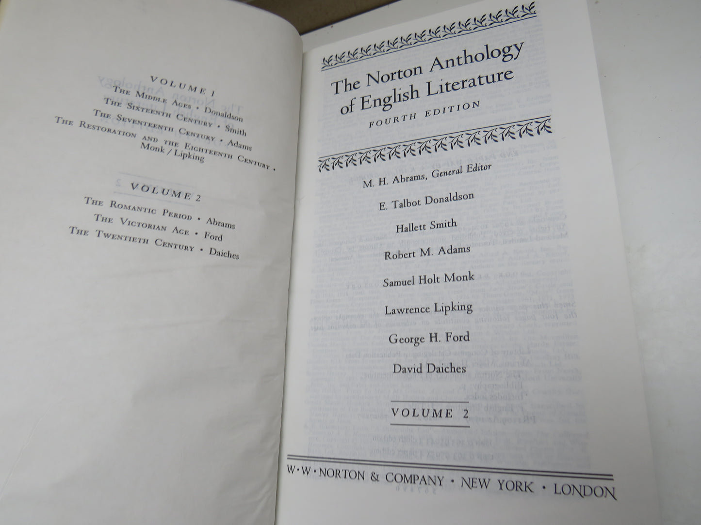 The Norton Anthology of English Literature Fourth Edition Volume 2 1979
