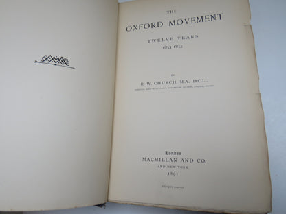 The Oxford Movement Twelve Years 1833-1845 by R.W. Church 1891 book image 4