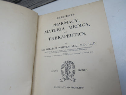 Elements of Pharmacy, Materia Medica, and Therapeutics by Sir William Whitla (Antique Medical Book,  book image 4