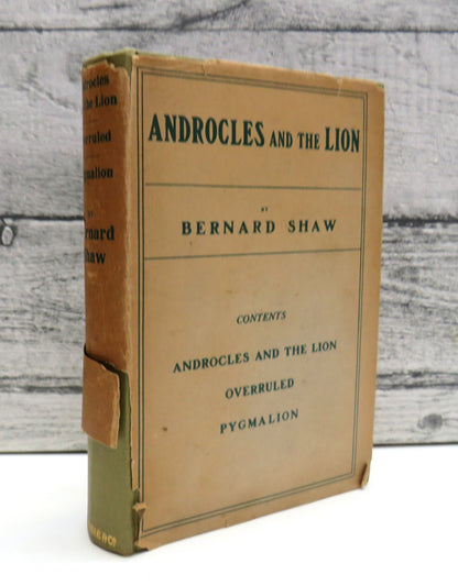 Androcles And The Lion, Overruled & Pygmalion by Bernard Shaw (Classic Drama Book, 1925) book front cover