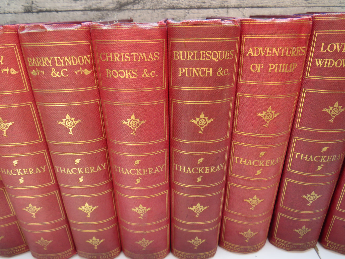 9 Volumes of The Works of William Makepeace Thackeray London Edition