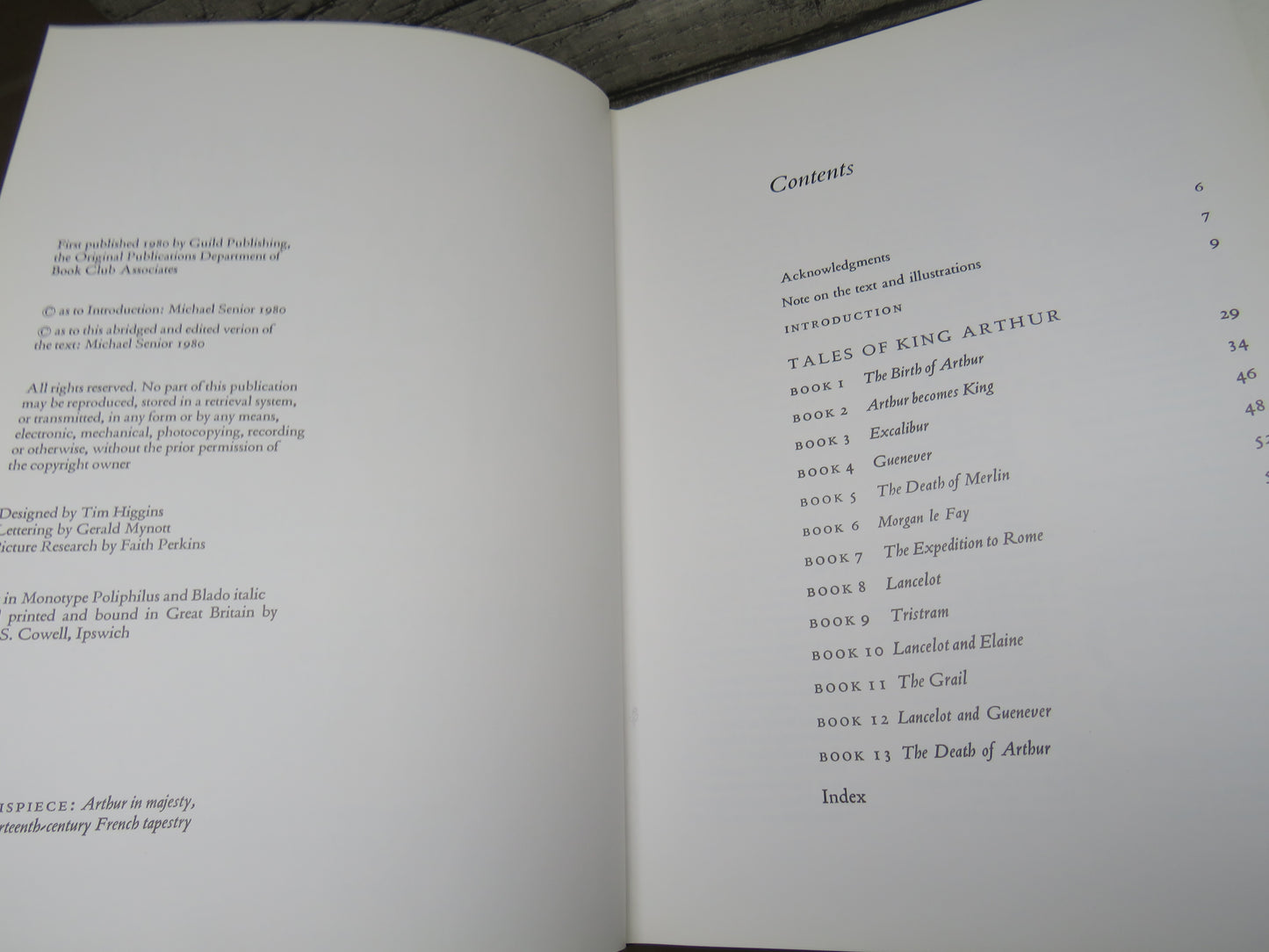 Sir Thomas Malory's Tales of King Arthur, edited and abridged with an introduction by Michael Senior, 1980