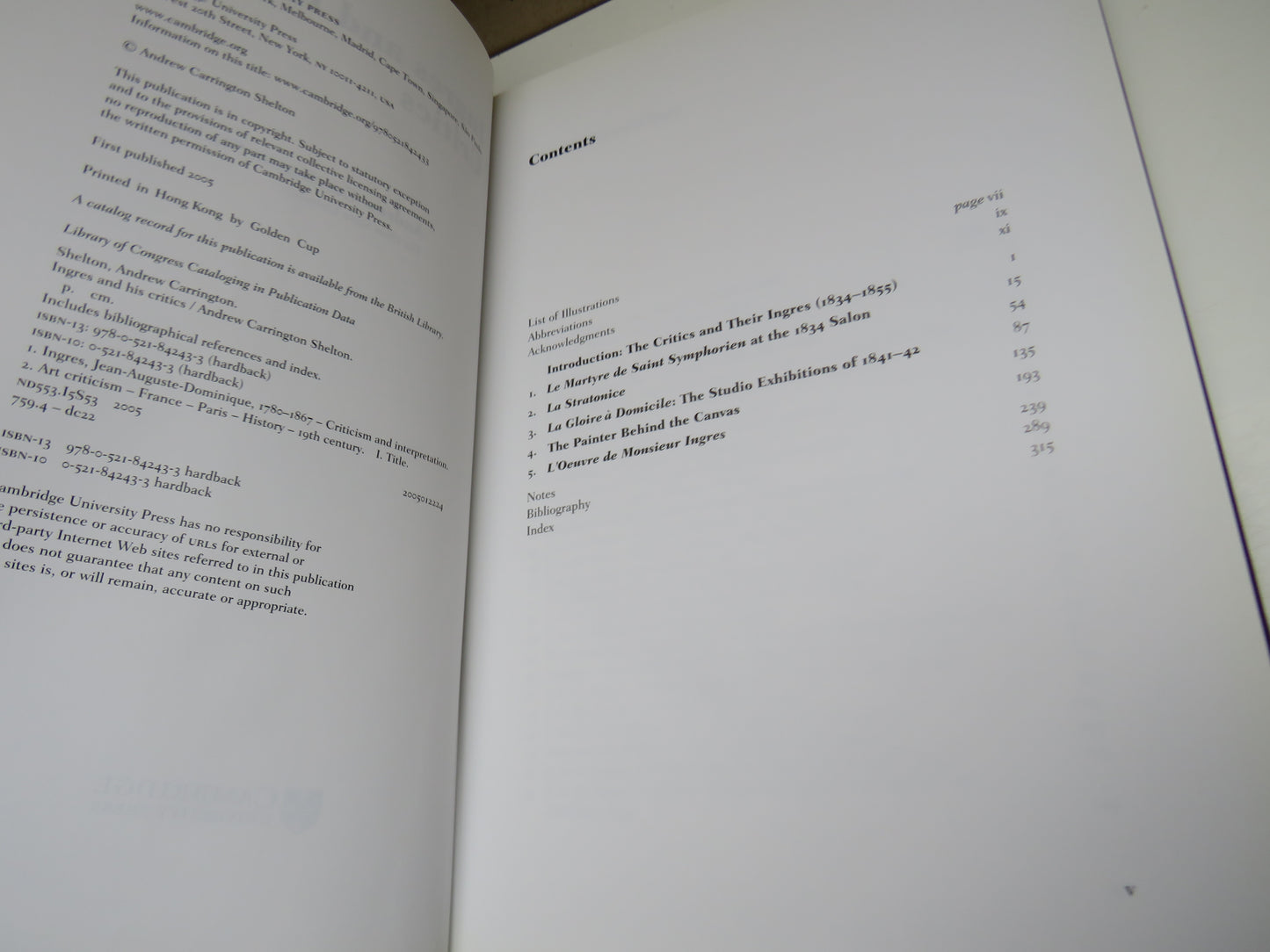 Ingres and His Critics by Andrew Carrington Shelton 2005