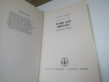 Dark Age Britain Some Sources of History By Henry Marsh 1970 book image 3