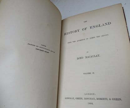 For Sale - The History of England From The Accession of James II By Lord Macaulay Volume II - 1864 book image 4