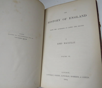 The History of England From The Accession of James II By Lord Macaulay Volume III - 1864 book image 4