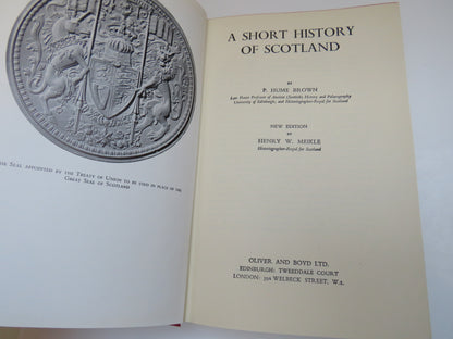 A Short History of Scotland By P. Hume Brown 1955 book image 2