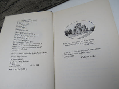 In Memory Long by Amy Stewart Fraser, 1977 book image 4
