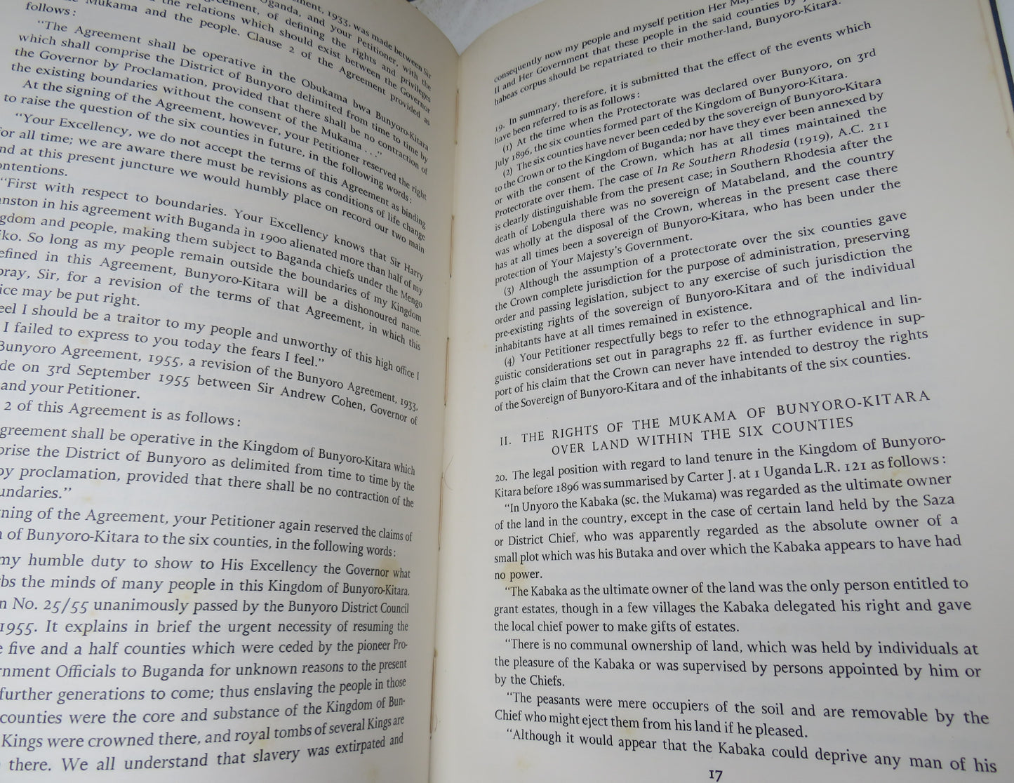 To The Queen's Most Excellent Majesty The Humble Petition Of Rukirabasaija Agutamba Omukama Sir Tito Gafabusa Winyi IV Of Bunyoro-Kitara For Himself and on Behalf of the People of Bunyoro-Kitara