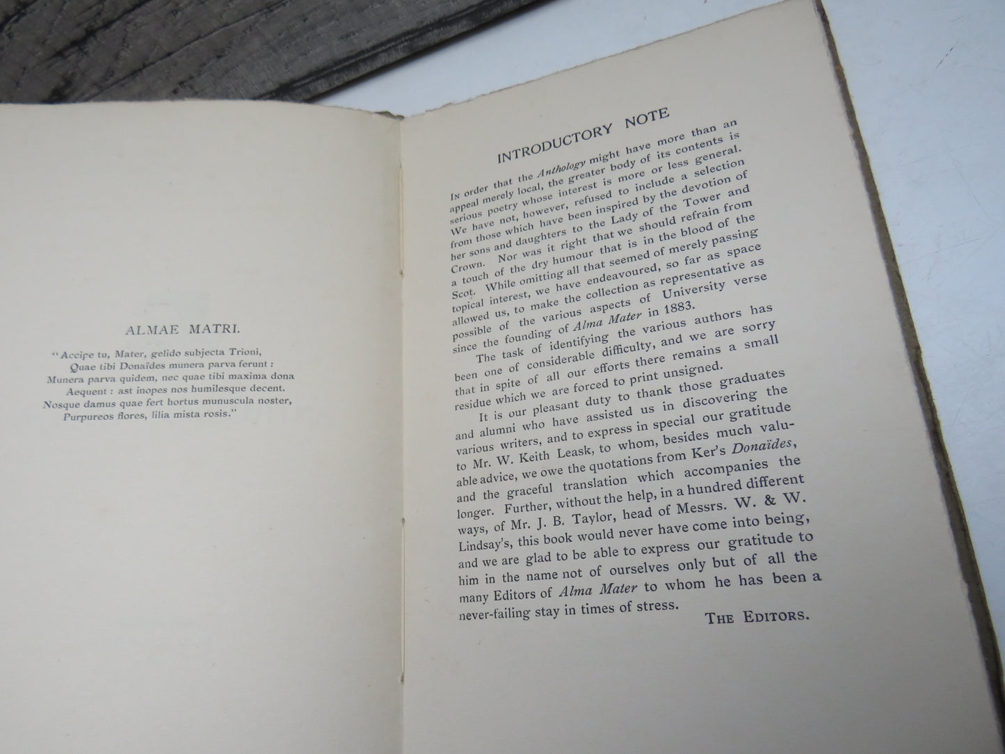 Alma Mater Anthology 1883 to 1919, Aberdeen University Magazine, 1919