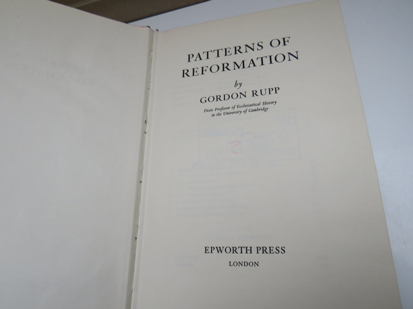 Patterns of Reformation by Gordon Rupp 1969
