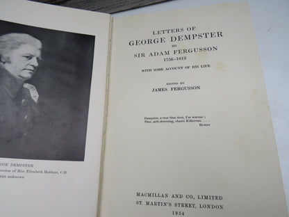 Letters of George Dempster To Sir Adam Fergusson 1756-1813 With Some Account Of His Life Edited by J book image 4