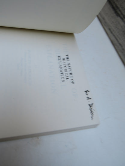 The Nature of Historical Explanation By Patrick Gardiner 1968