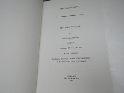 The Stair Society Miscellany Three By Various Authors Edited By Professor W. M. Gordon 1992 book image 3