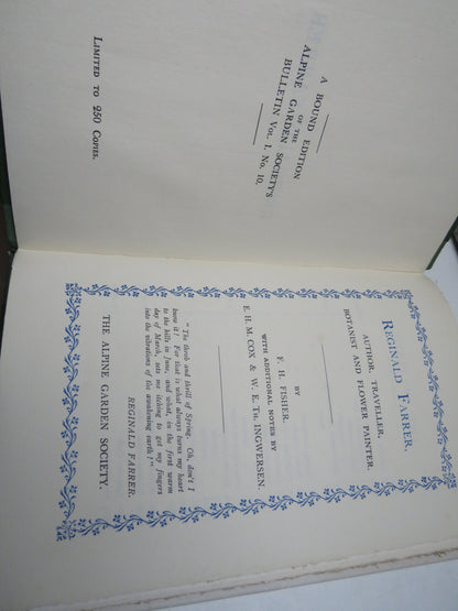 Reginald Farrer, Author, Traveller, Botanist and Flower Painter, by F. H. Fisher, Limited Edition book image 3