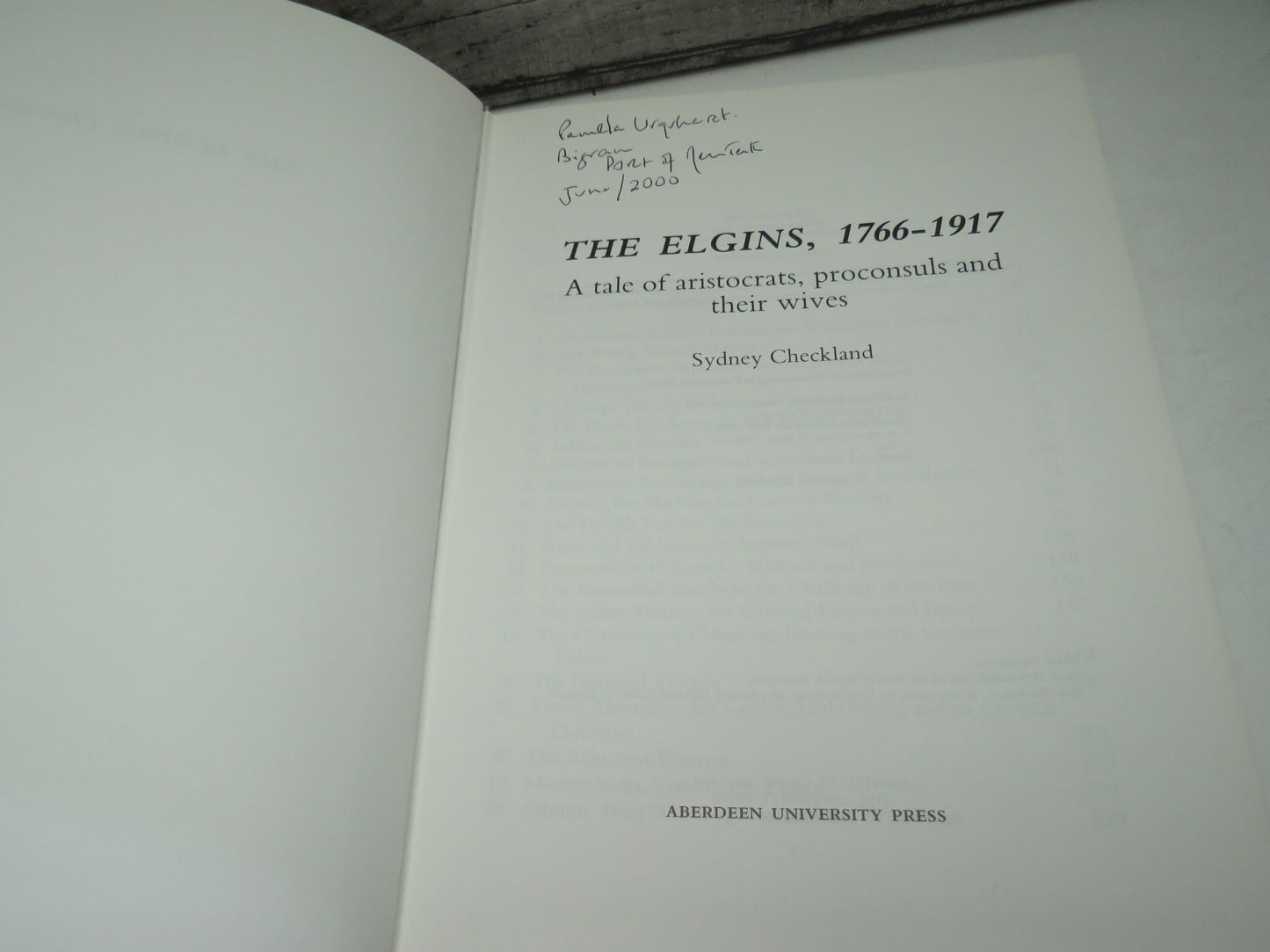 The Elgins 1766-1917 A Tale of Aristocrats Proconsuls and Their Wives By Sydney Checkland 1988