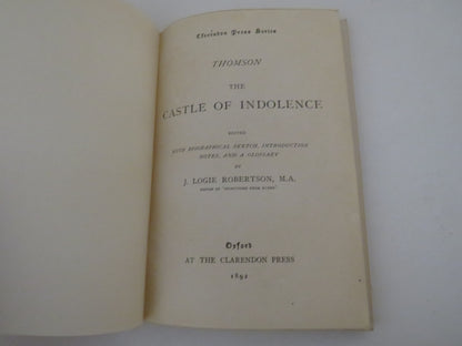 Thomson The Castle of Indolence Edited With Biographical Sketch, Introduction Notes, and a Glossary  book image 4