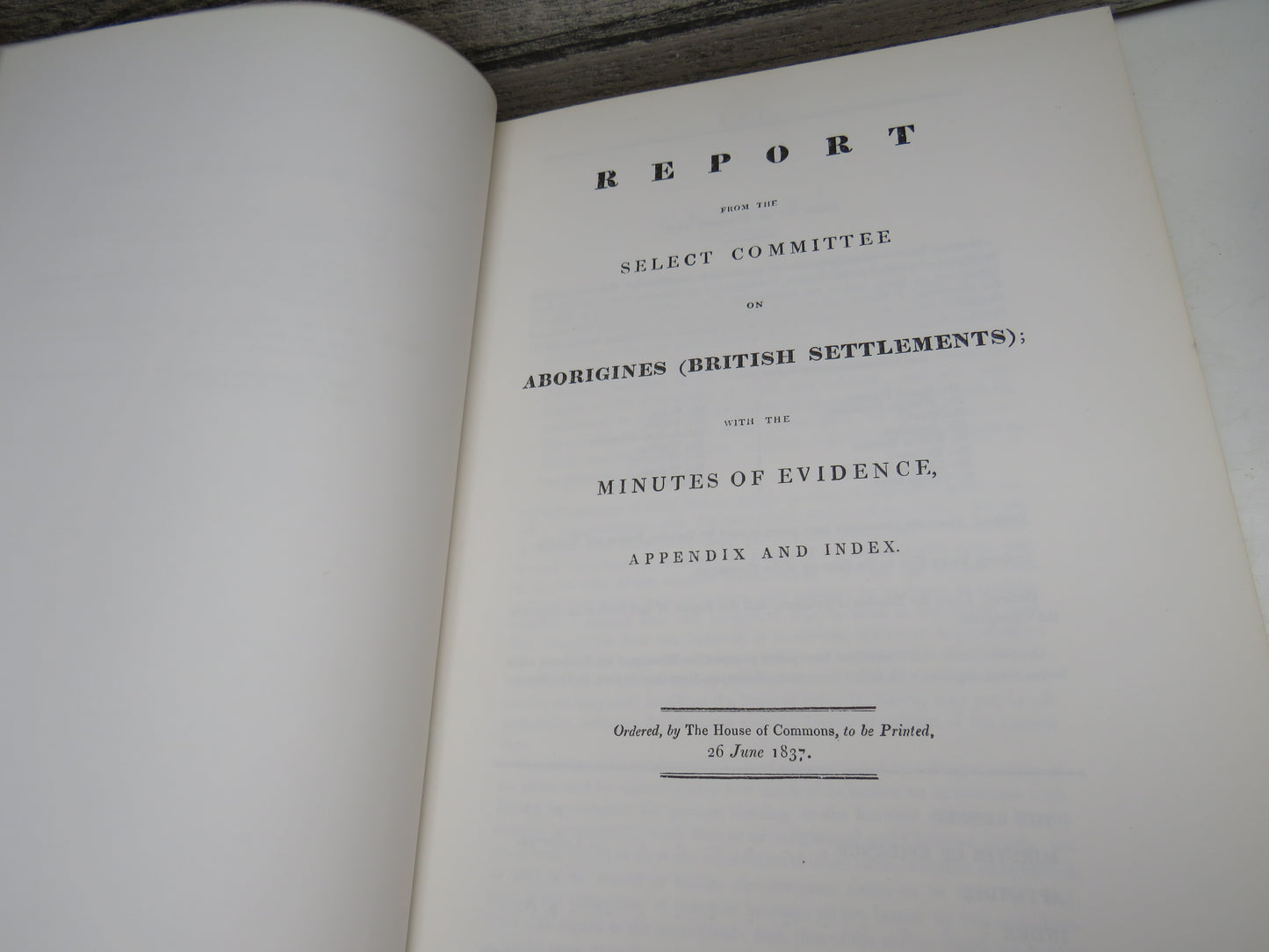 Report from the Select Committee on Aborigines (British Settlements) with the Minutes of Evidence, Appendix and Index by Parliament (History Book, 1966)