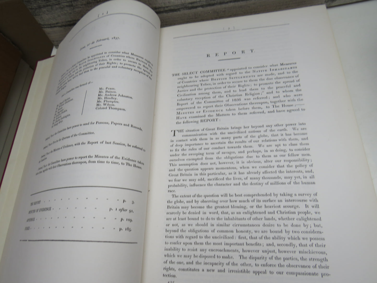 Report from the Select Committee on Aborigines (British Settlements) with the Minutes of Evidence, Appendix and Index by Parliament (History Book, 1966)