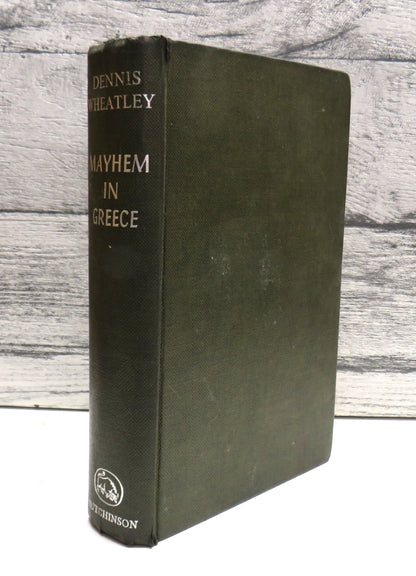Mayhem In Greece by Dennis Wheatley (Thriller Book, 1962) book front cover