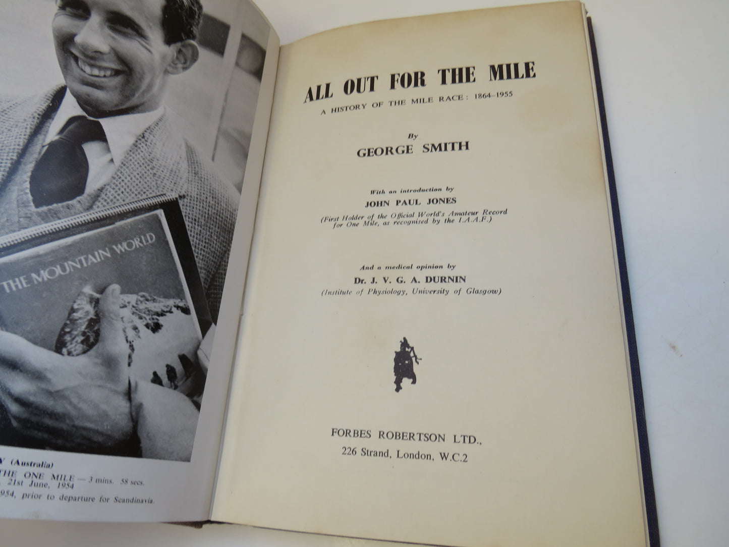 All Out For The Mile A History Of The Mile Race: 1864-1955 By George Smith 1955 1st Edition