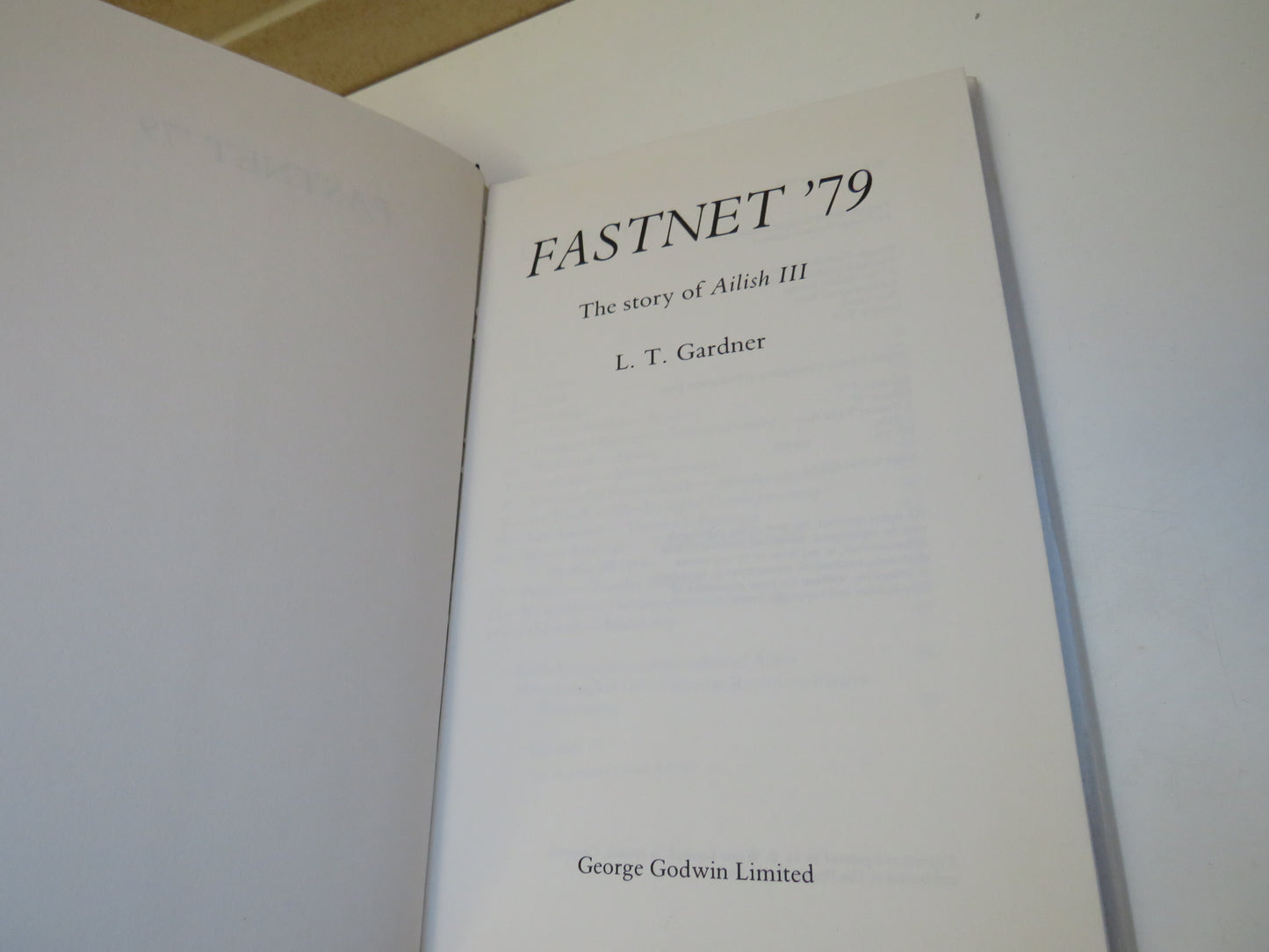 Fastnet '79 The Story of Ailish III By L.T. Gardner 1979