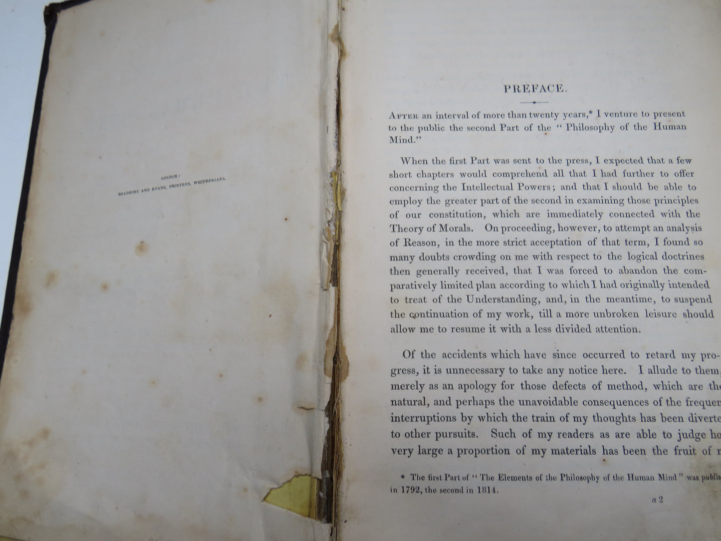 Elements of The Philosophy of The Human Mind In Two Parts By Dugald Stewart 1843