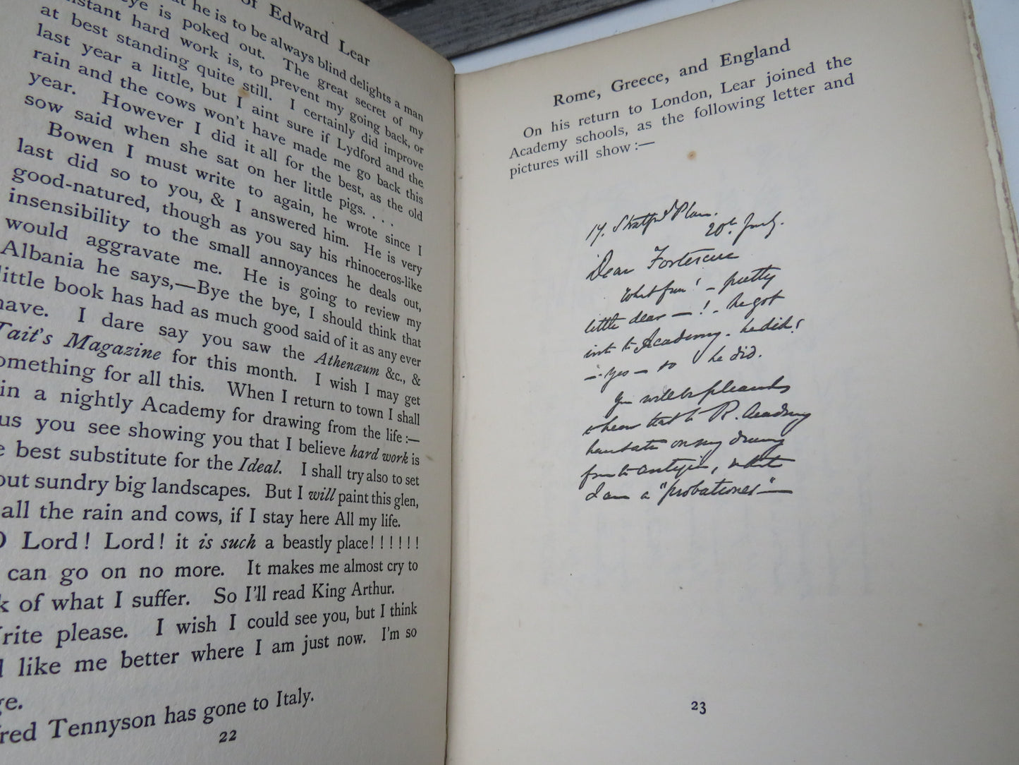 Letters Of Edward Lear Author of "The Book of Nonsense" To Chichester Fortescue Lord Carlingford and Frances Countess Waldegrave 1907