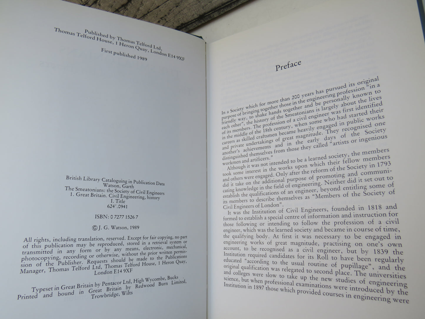 The Smeatonians The Society of Civil Engineers By Garth Watson 1989