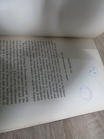 The Story of Nuncomar and the Impeachment of Sir Elijah Impey By Sir James Fitzjames Stephen Vol I & book image 8