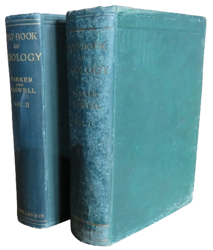 A Text-Book Of Zoology By T. Jefferey Parker and William A. Haswell Vol I & II 1910 & 1930 book front cover