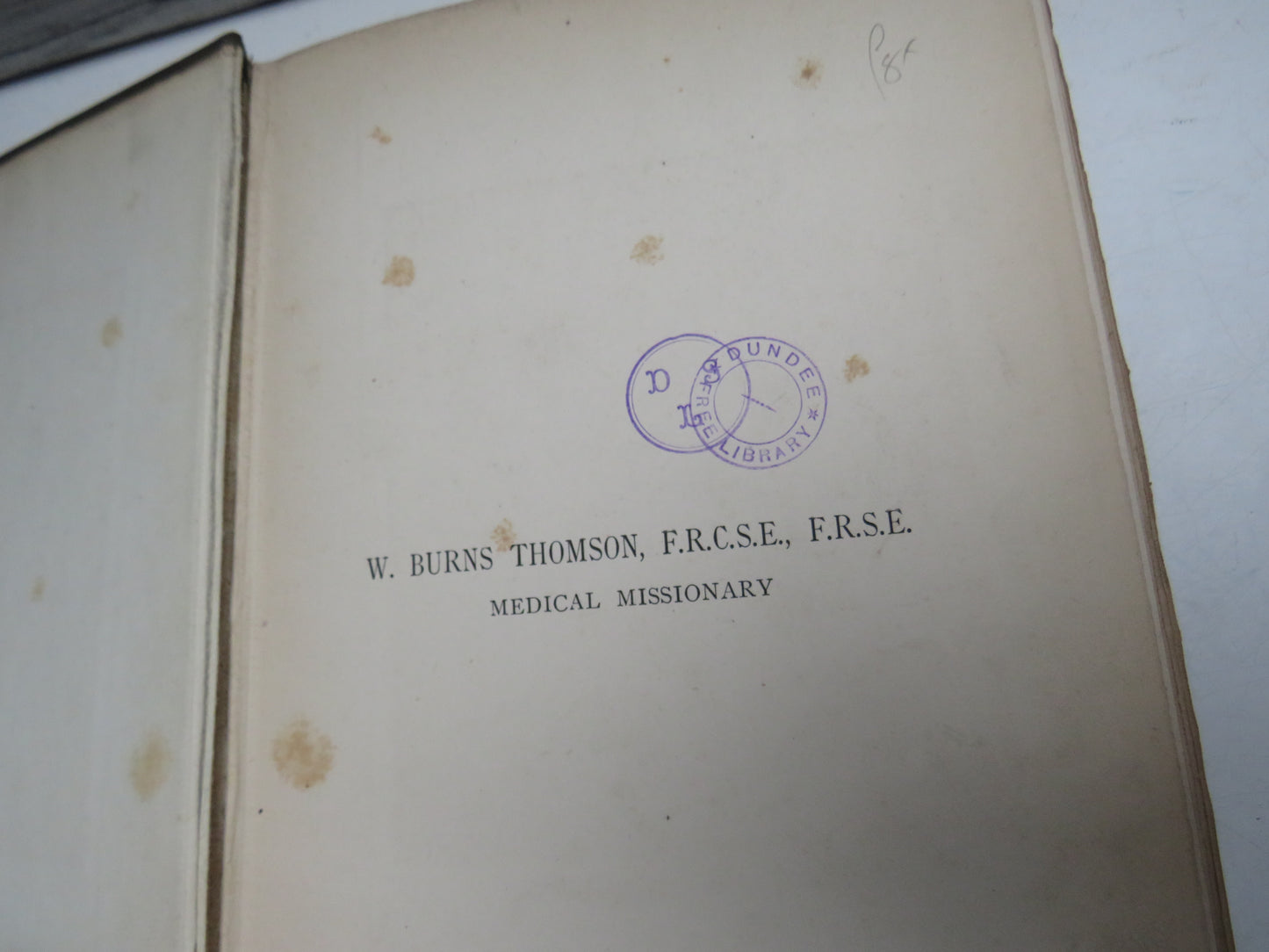 W. Burns Thomson Reminiscences of Medical Missionary Work 1895