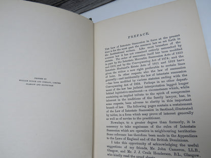 Law of Intestate Succession In Scotland By James Walker 1927