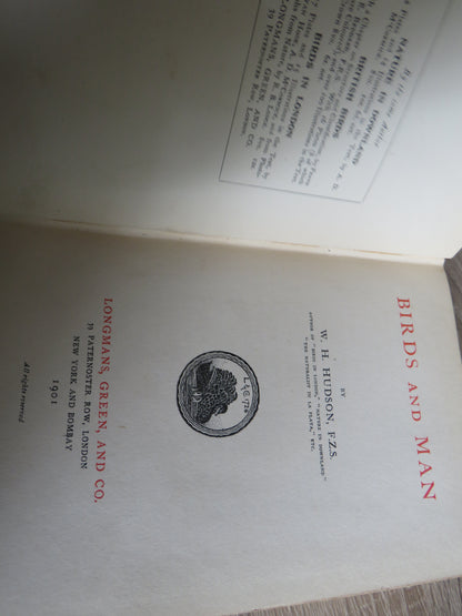 Birds and Man By W.H. Hudson 1901 book image 4