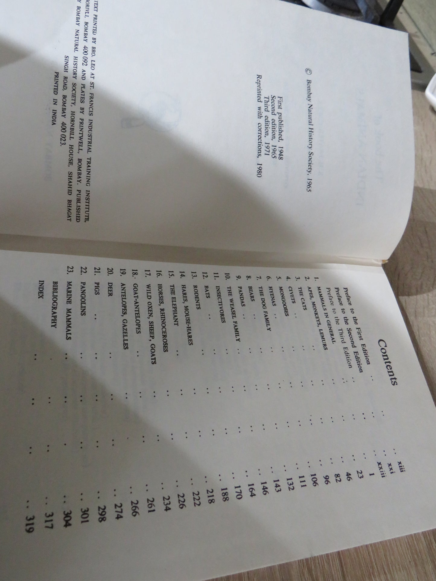 The Book of Indian Animals By S.H. Prater 1980