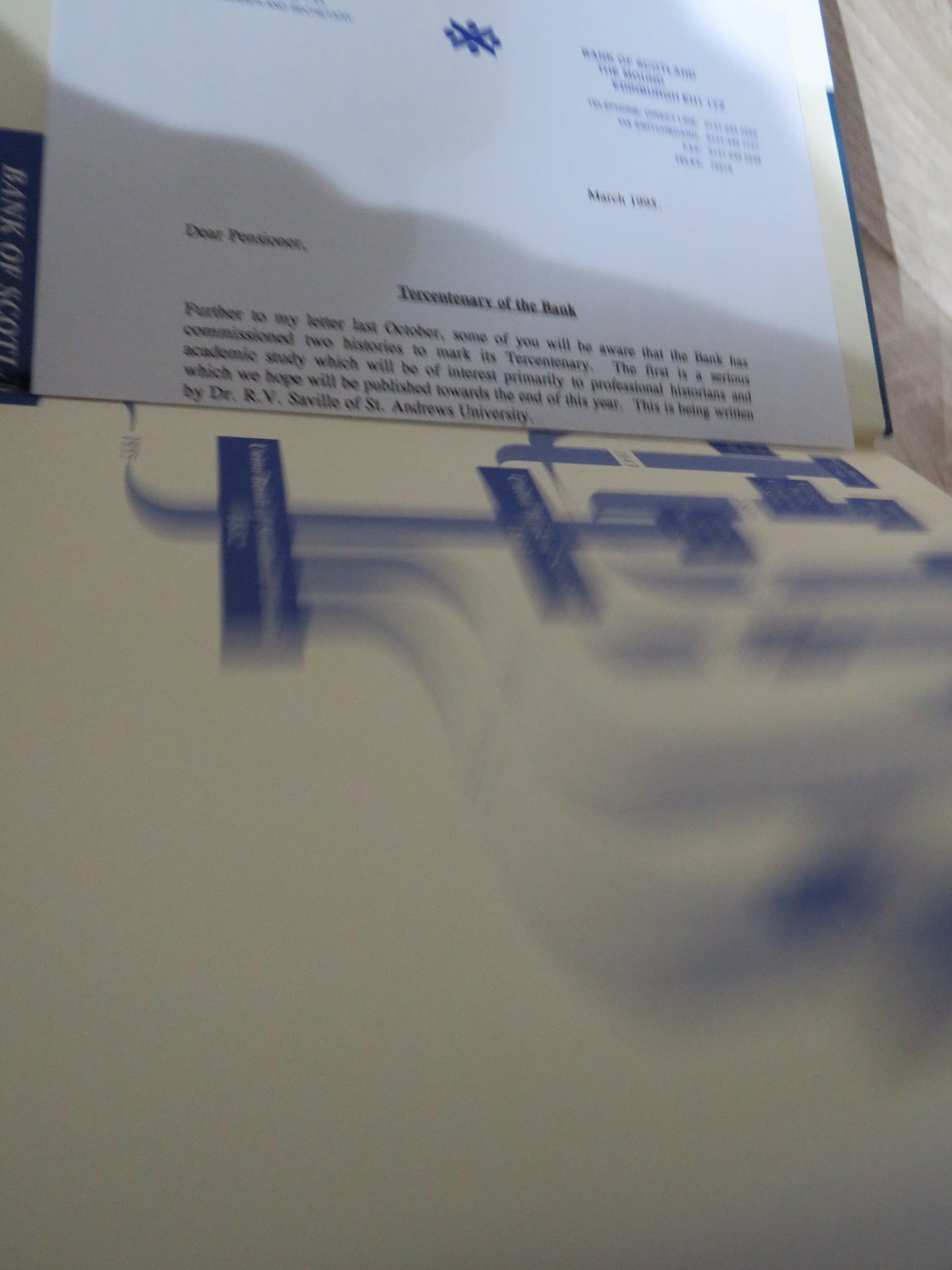 Bank Of Scotland 1695-1995 A Very Singular Institution By Alan Cameron 1995, Vintage Book