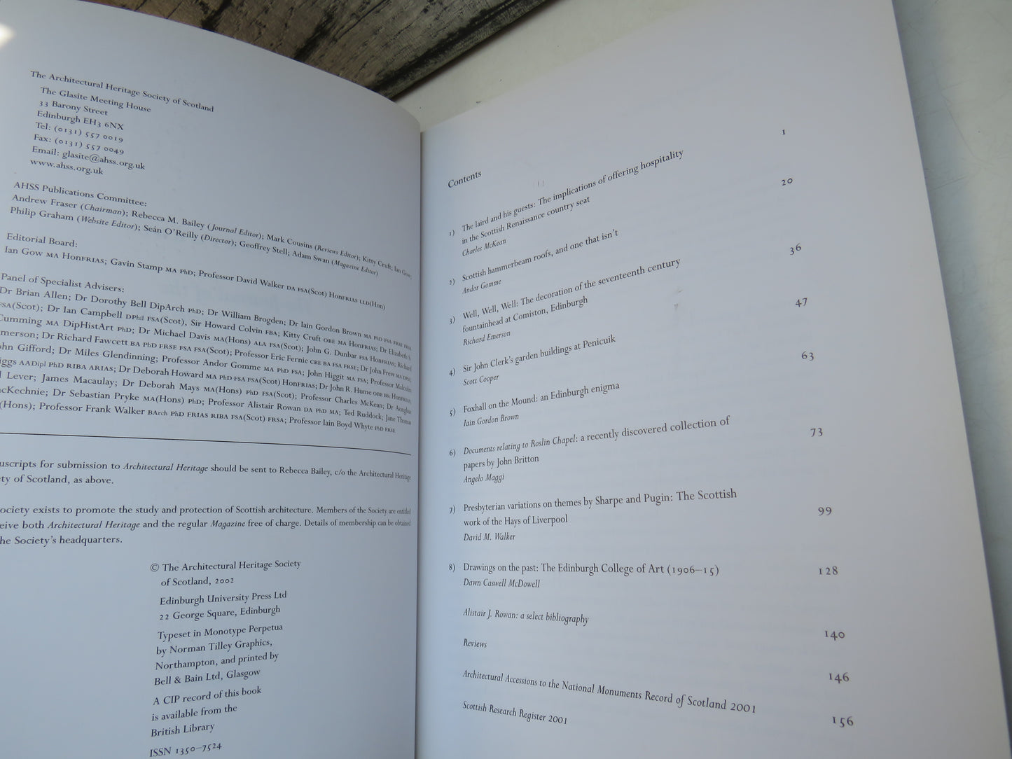 Architectural The Journal Of The Architectural Heritage Society of Scotland Heritage XIII