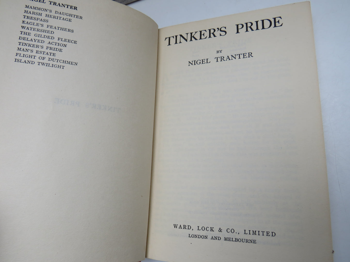 Tinker's Pride By Nigel Tranter 1947