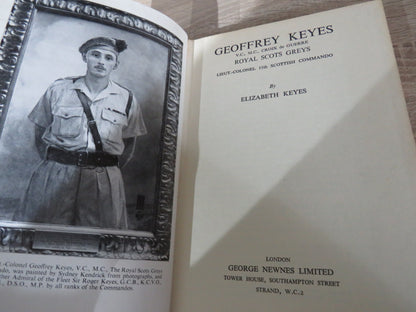 Geoffrey Keyes V.C., M.C., Croix De Guerre Royal Scots Greys Lieut.-Colonel 11th Scottish Commando b book image 4