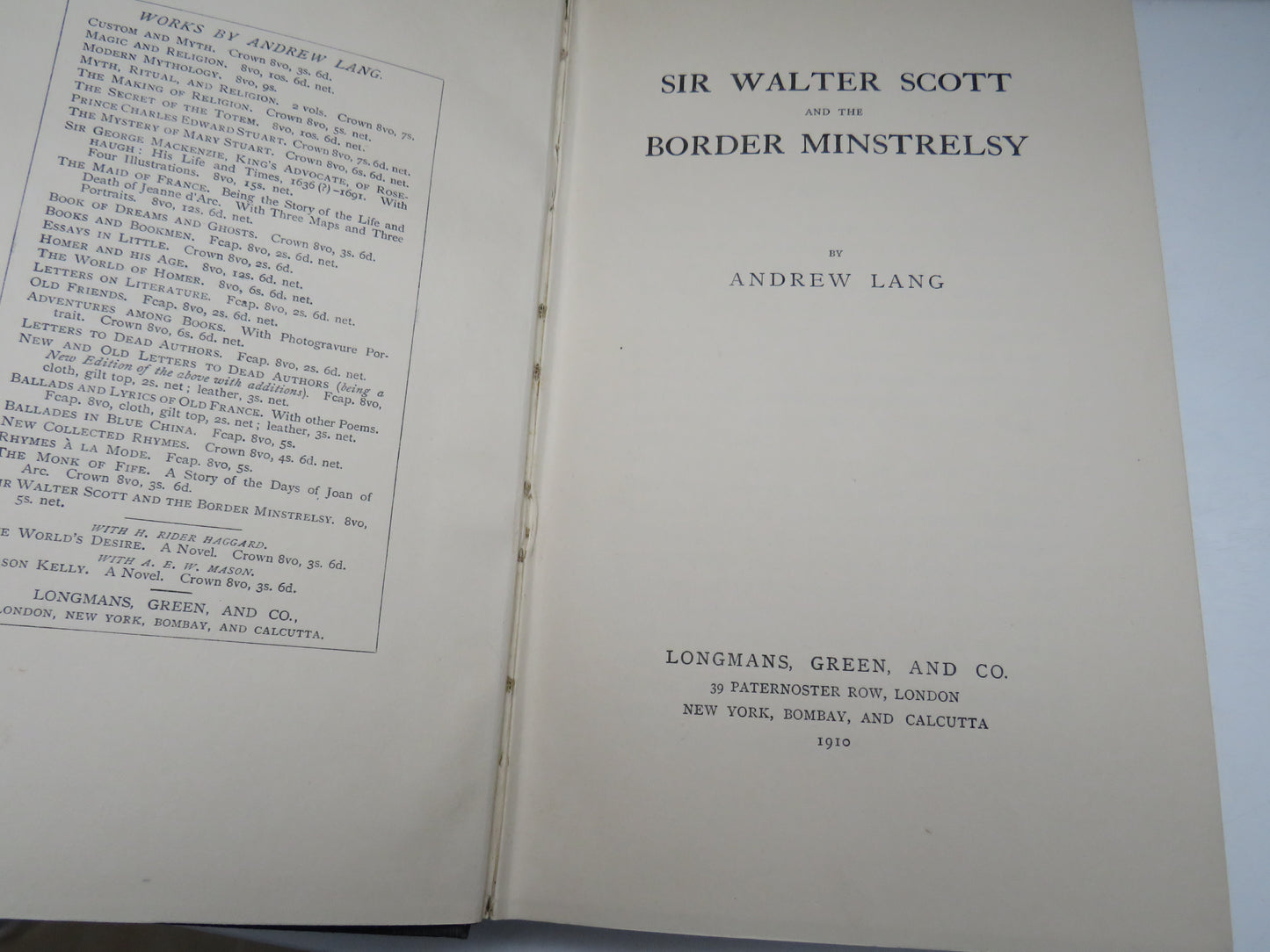 Sir Walter Scott and the Border Minstrelsy By Andrew Lang 1910