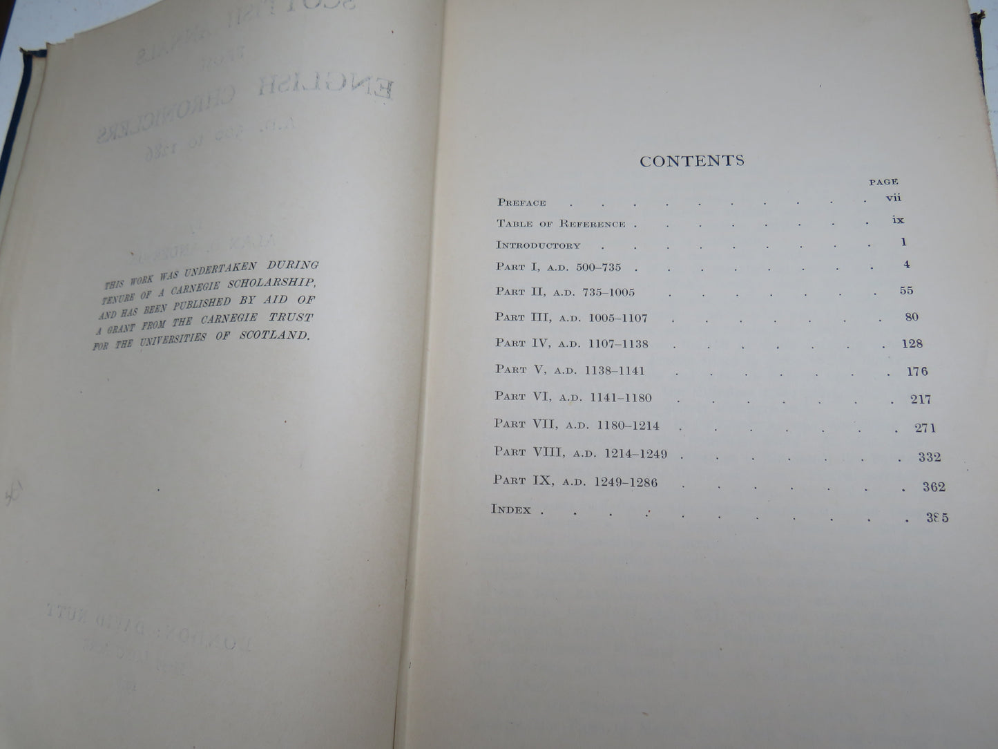 Scottish Annals From English Chroniclers A.D. 500 to 1286 By Alan O. Anderson 1908