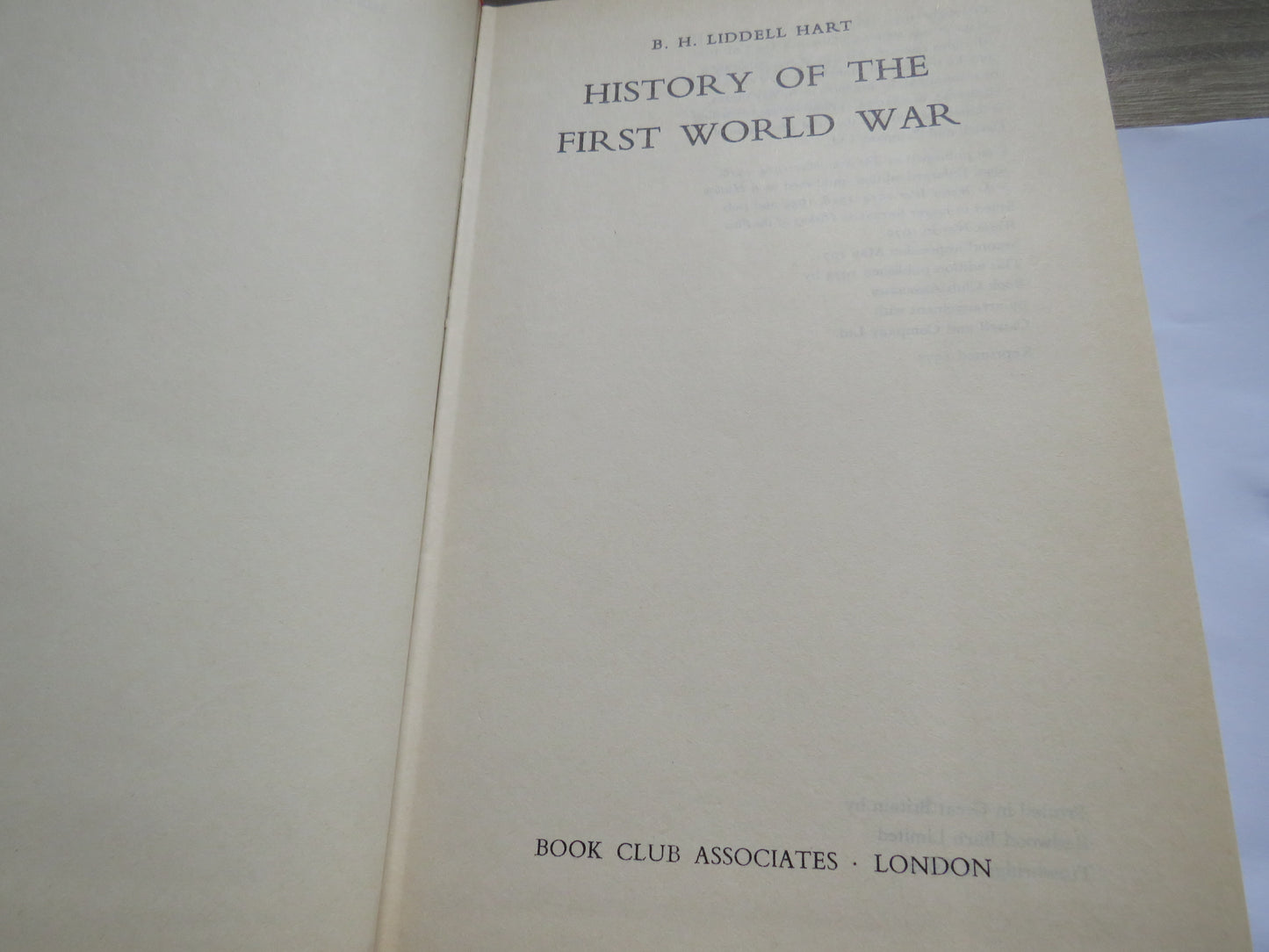 History of the First World War By B.H. Liddell Hart 1977