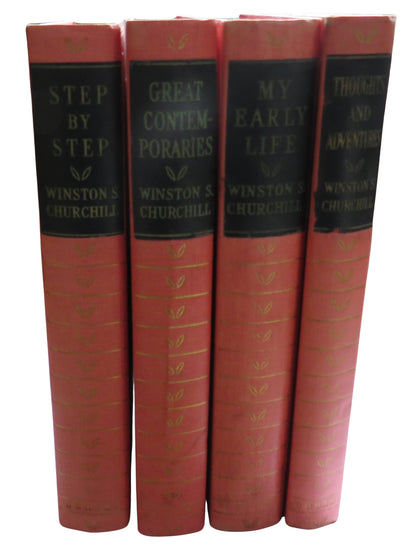4 Volumes By Winston Churchill Step By Step, Thoughts and Adventures, Great Contemporaries, My Early book front cover