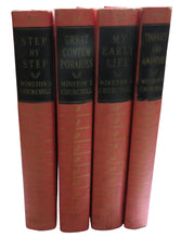 Load image into Gallery viewer, 4 Volumes By Winston Churchill Step By Step, Thoughts and Adventures, Great Contemporaries, My Early Life 1949
