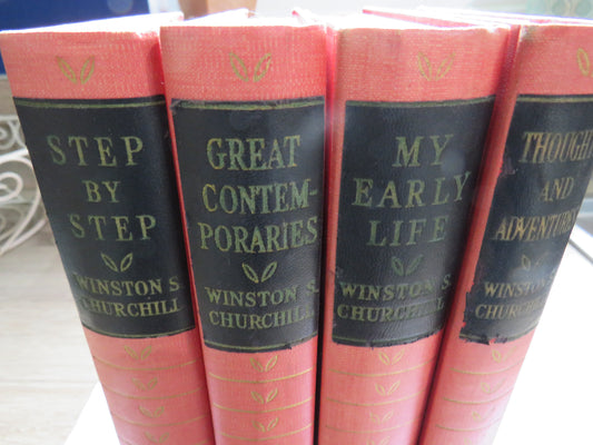 4 Volumes By Winston Churchill Step By Step, Thoughts and Adventures, Great Contemporaries, My Early Life 1949