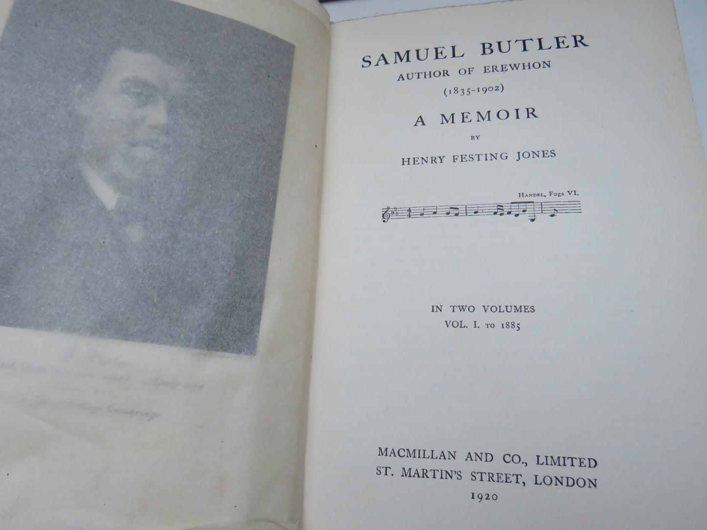 Samuel Butler, Author of Erewhon (1835-1902) A Memoir by Henry Festing Jones, Volume I (Biography Book, 1920)