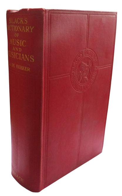 Black's Dictionary of Music & Musicians By L.J. Bekker 1924 book front cover